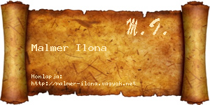 Malmer Ilona névjegykártya